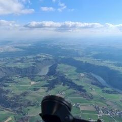 Flugwegposition um 15:03:10: Aufgenommen in der Nähe von Gemeinde Kirchberg ob der Donau, Österreich in 1886 Meter